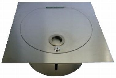 Waescheschacht Einwurftuer oben eckig Edelstahl f.Rohr 300mm